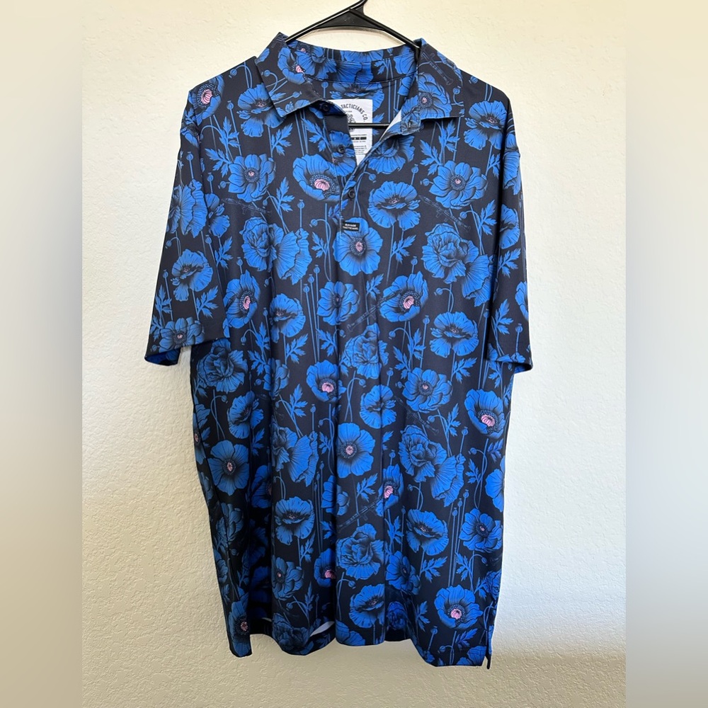 Savage Tacticians Men’s Blue Poppy Polo